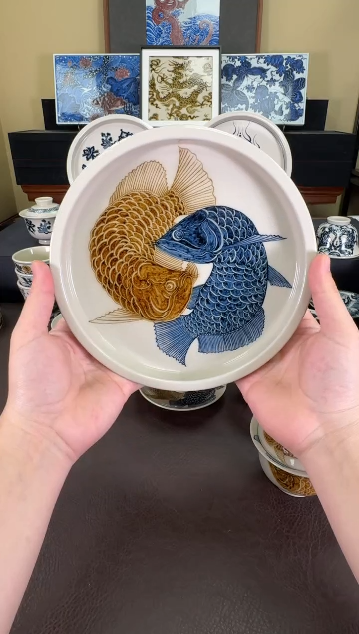 【闪购商品】二号釉金龙鱼纹壶承