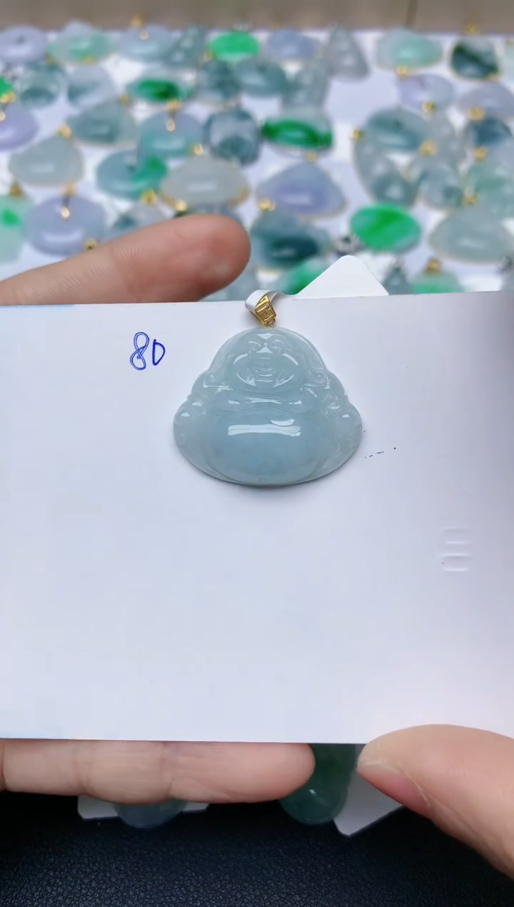 【闪购商品】翡翠颈饰18K金镶嵌天然翡翠A货    