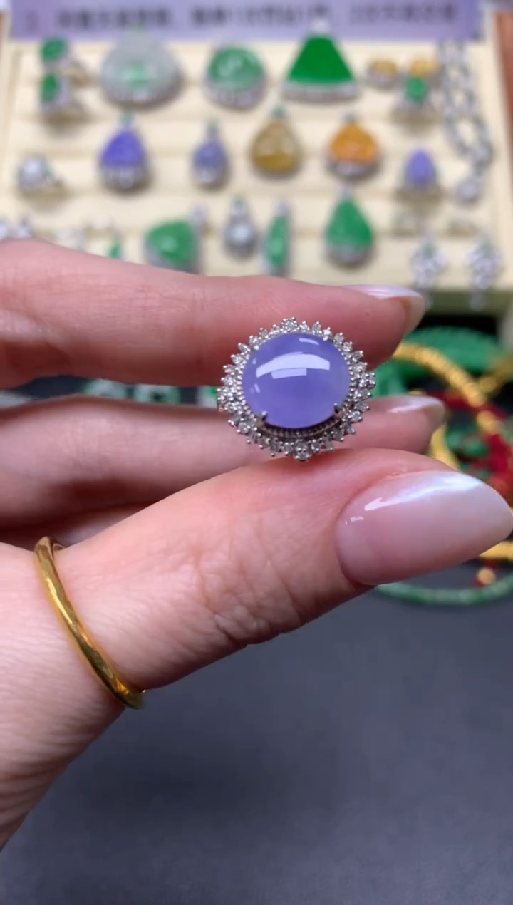 【闪购商品】翡翠戒指18K金镶嵌戒指|9500+950