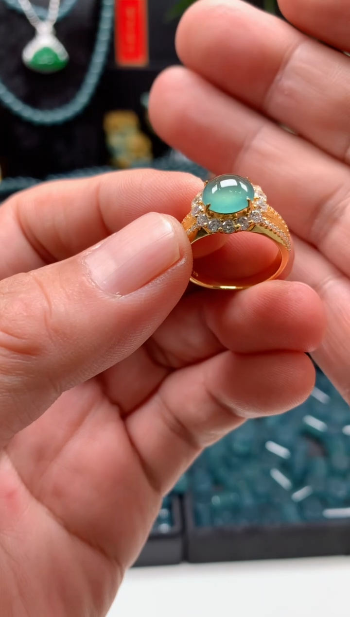 【闪购商品】翡翠戒指银S925镶嵌0112455035