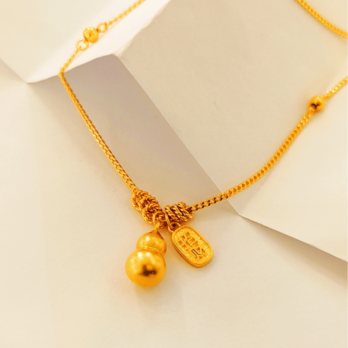 世嘉999黄金足金葫芦时尚百搭套链