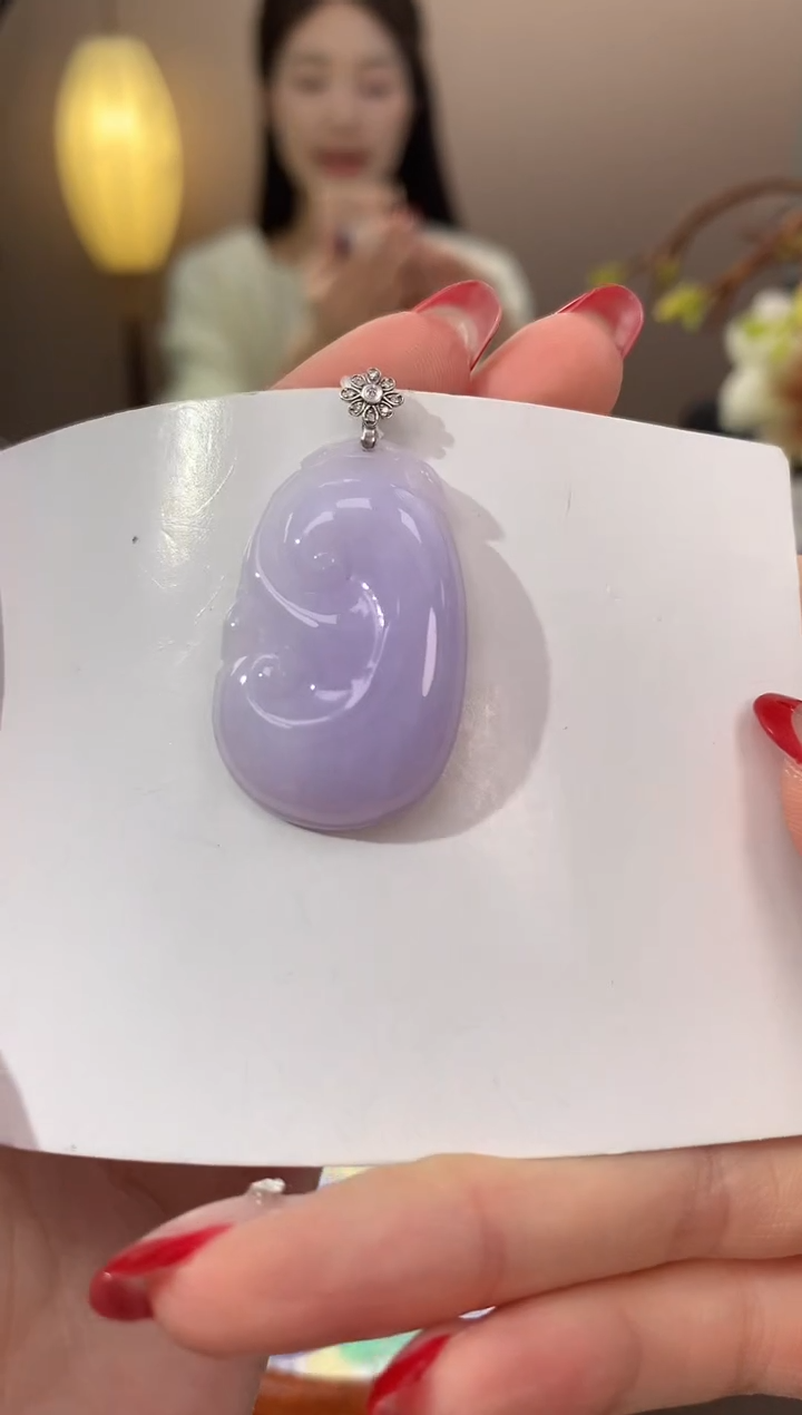 【闪购商品】翡翠颈饰18K金镶嵌天然缅甸a货翡翠