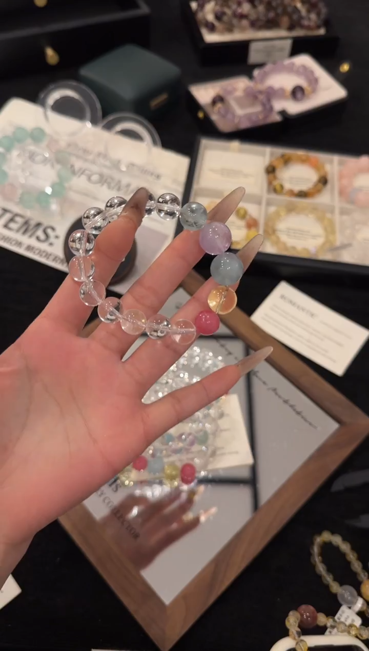 未镶嵌手链水晶糖豆白水晶x2331