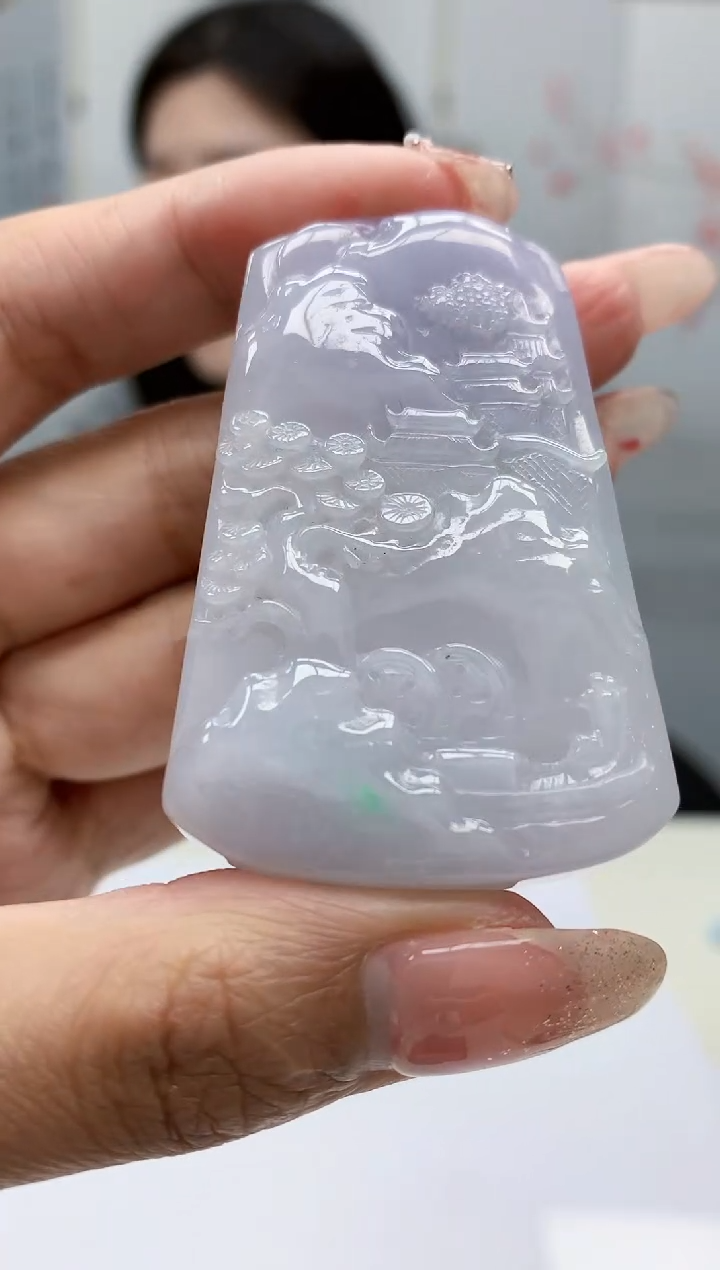 【闪购商品】定制翡翠未镶嵌0405MM-毛货挂件57