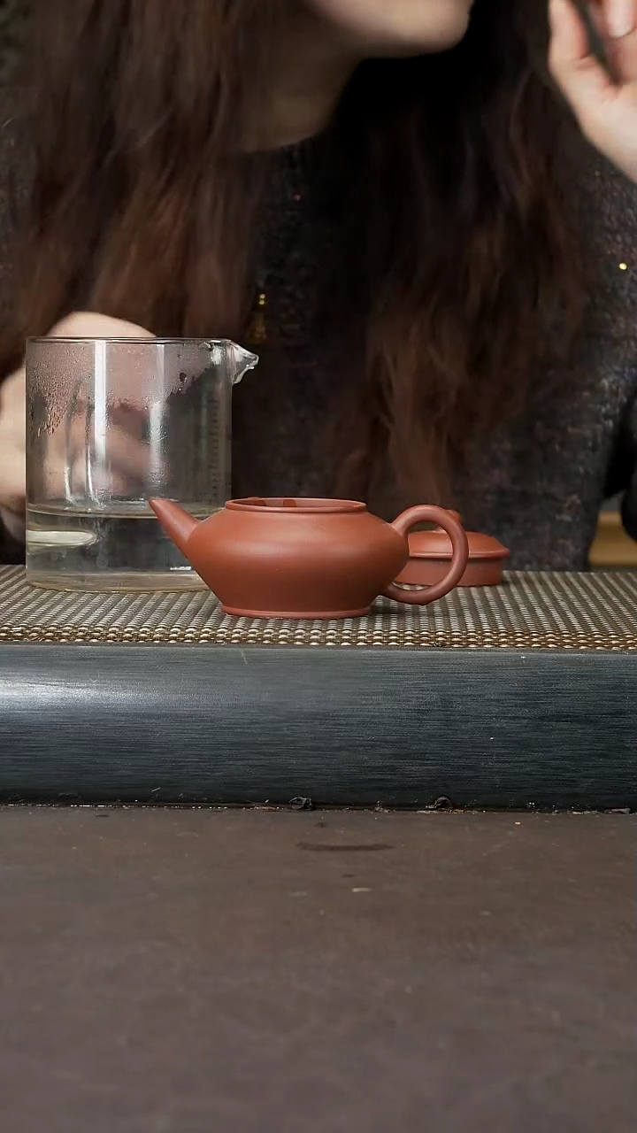 【闪购商品】紫砂茶壶小煤窑朱泥 扁水平 80cc 023 