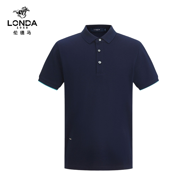 【LONDA伦德马】夏季潮流桑蚕丝短袖风polo衫男款透气舒适2003