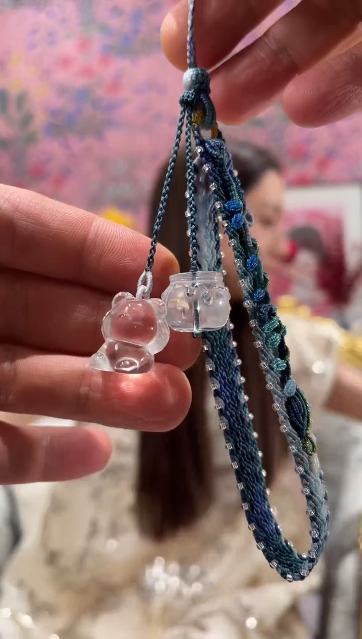 【闪购商品】水晶手机链银S925镶嵌手机链
