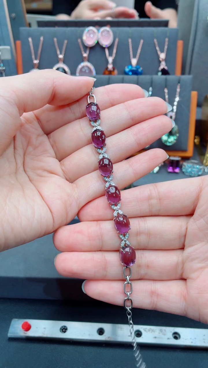 水晶手链银S925镶嵌柒*水晶手链