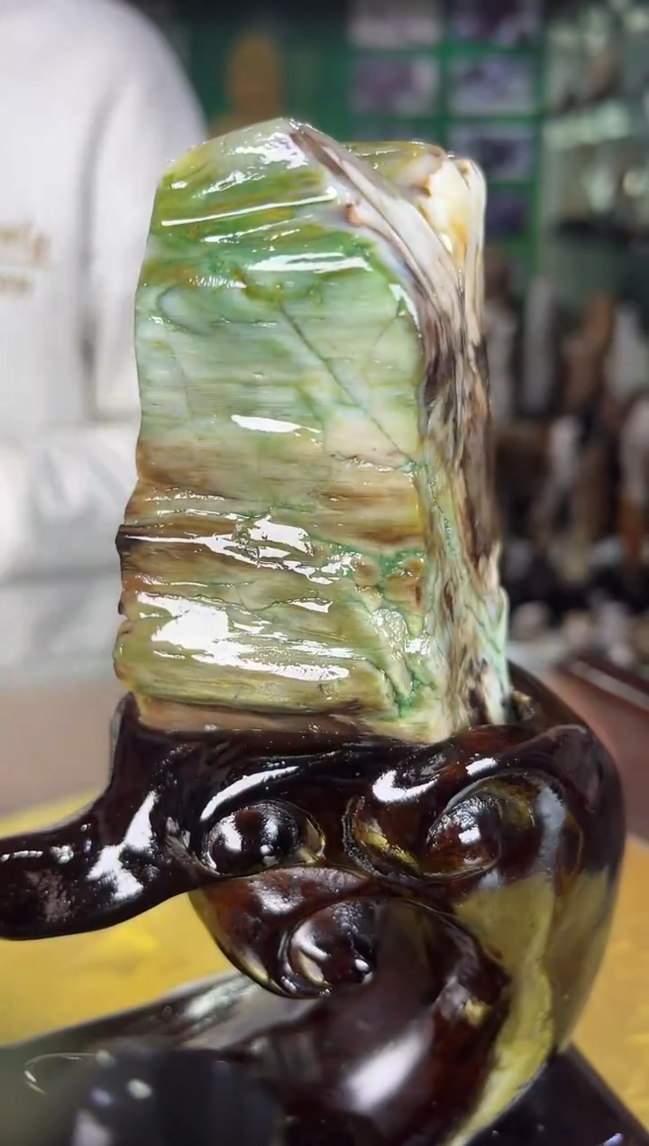 未镶嵌珠宝奇石硅化玉缅甸天然树化玉摆件