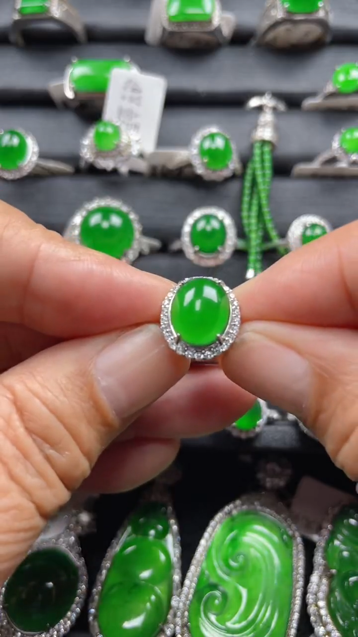 【闪购商品】翡翠戒指银S925镶嵌翡翠