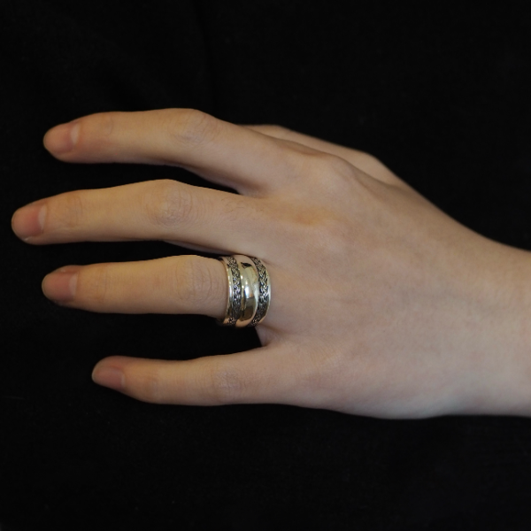 925银戒指 复古做旧男女款尾戒个性小众宽版简约宽版百搭闭口戒指