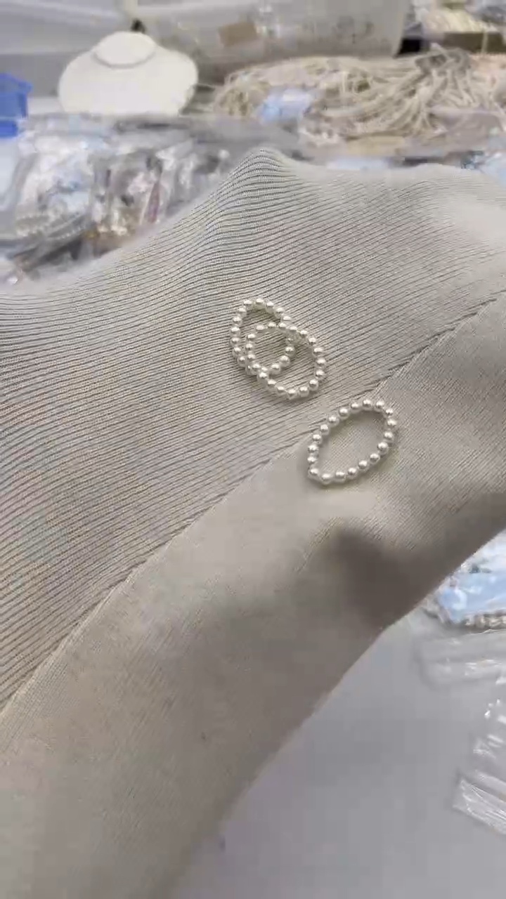 未镶嵌戒指淡水珍珠3-4mm 弹力绳款