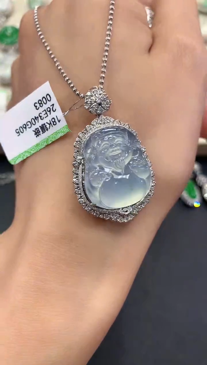 【闪购商品】翡翠吊坠(不含链)18K金镶嵌q166