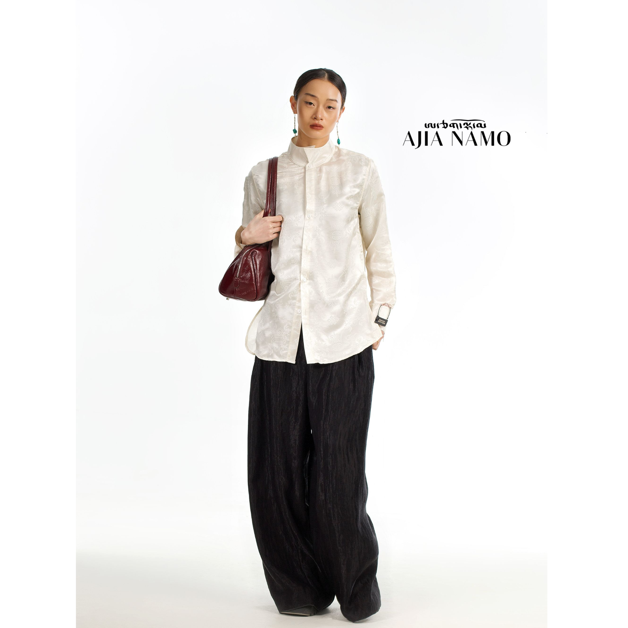  AJ-NAMO原创设计款双龙纹尖角领衬衫