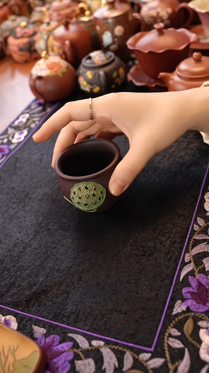 茶壶紫砂紫泥莲蓬杯