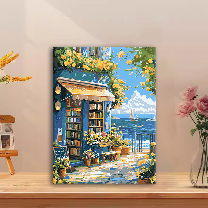 （秋海书店）diy数字油画红线条手工填涂色解压治愈丙烯装饰画