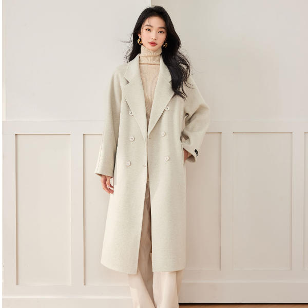 COCO YVONNE女士长款大衣经典六粒扣春秋气质时尚百搭外套24001