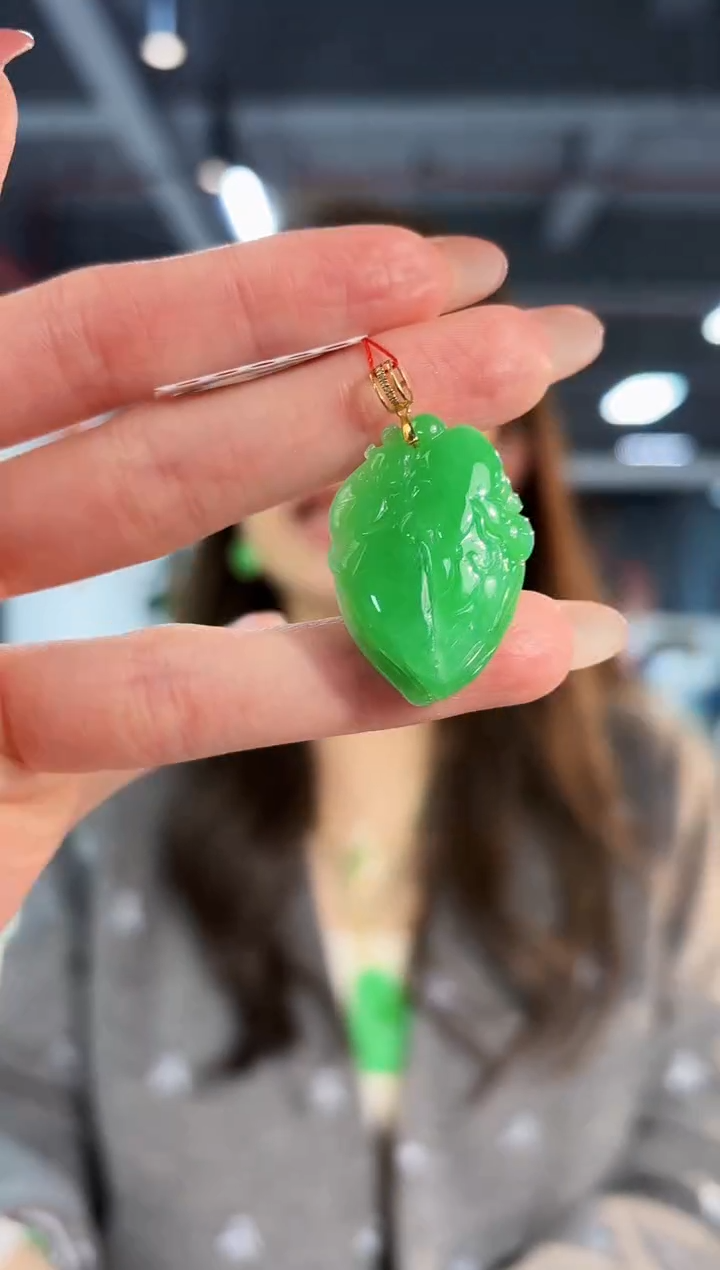 【闪购商品】翡翠颈饰18K金镶嵌缅料A货/支持复检/一件