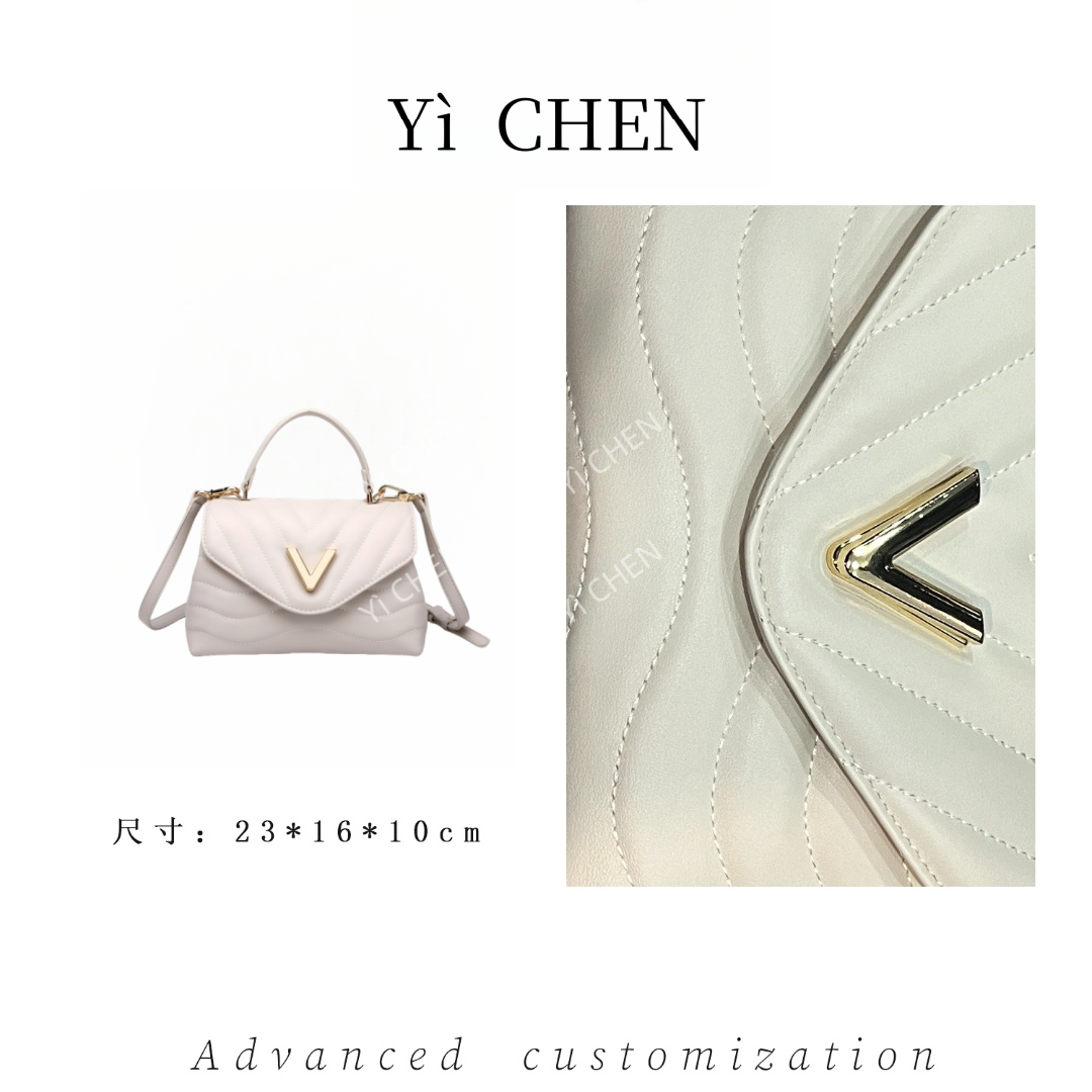 【Yì CHEN】RC-25129-米白 简约时尚女士新款轻奢单肩斜跨包