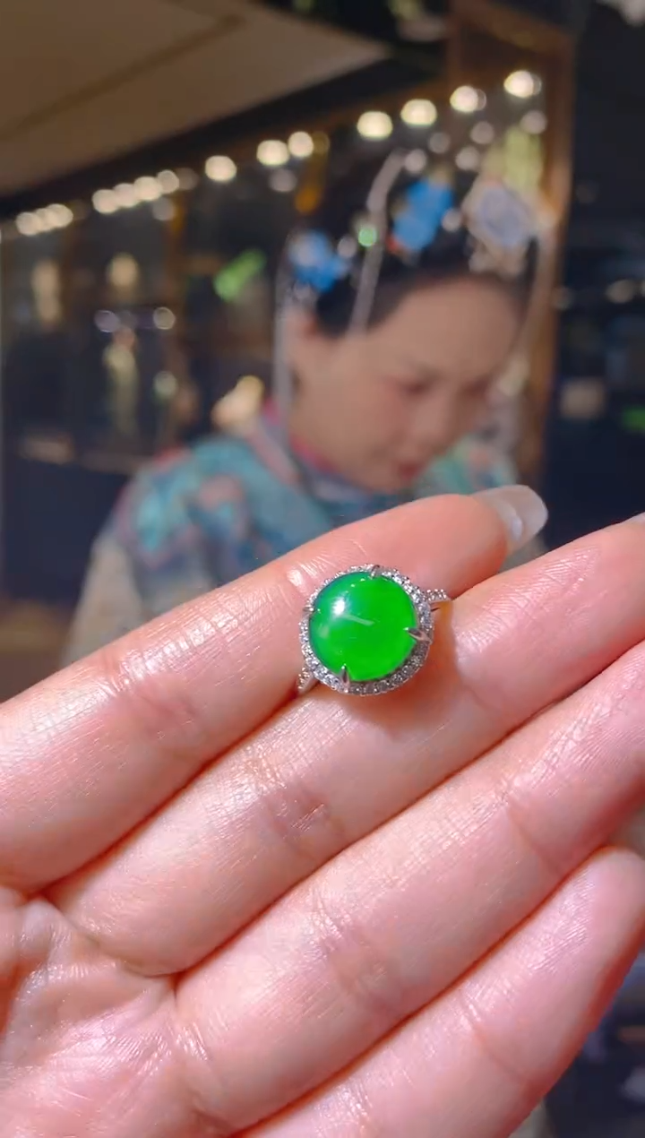 【闪购商品】翡翠戒指银S925镶嵌082（多样性发货）