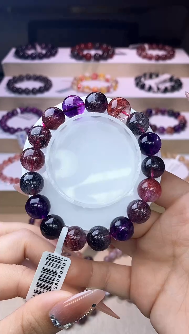 【闪购商品】水晶手链未镶嵌黑加仑超七单圈12m+