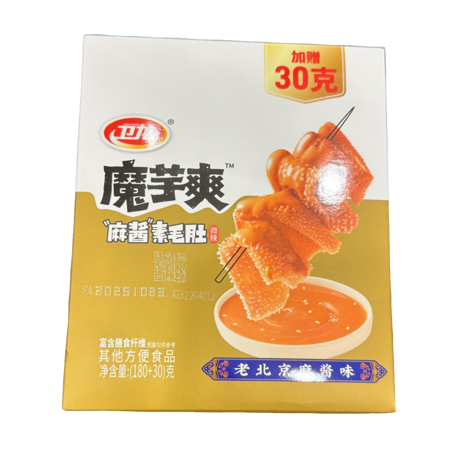 卫龙魔芋爽 麻酱味（180g+30g）