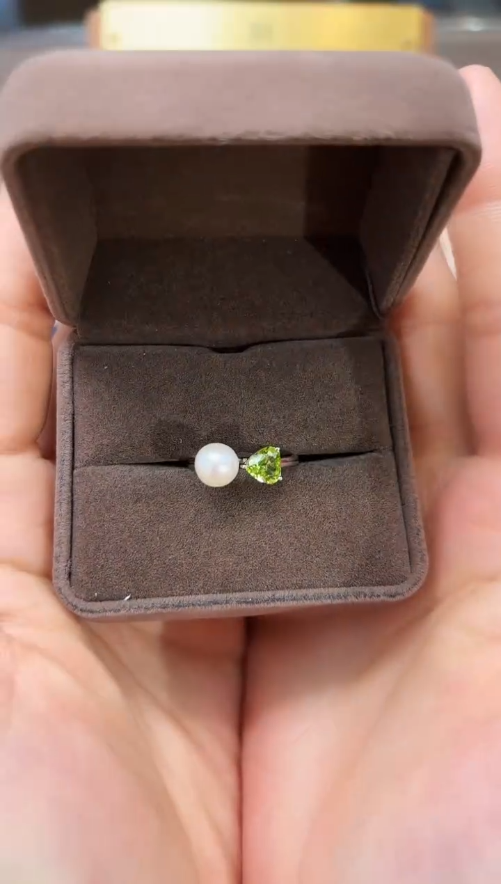 【闪购商品】橄榄石戒指银S925镶嵌09