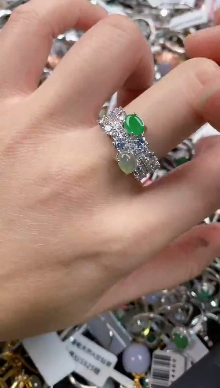 银S925镶嵌戒指翡翠333                6