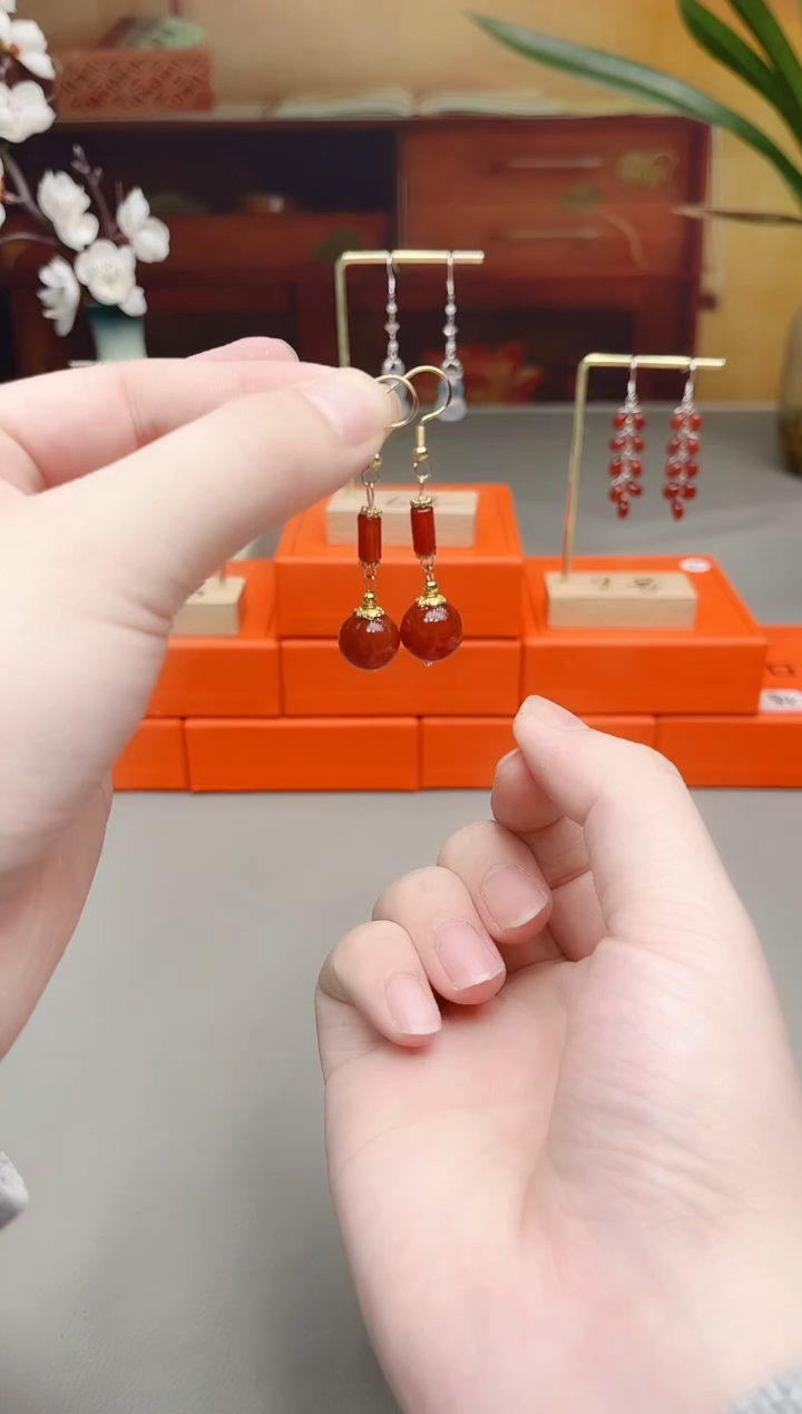 未镶嵌耳钉玛瑙/玉髓723