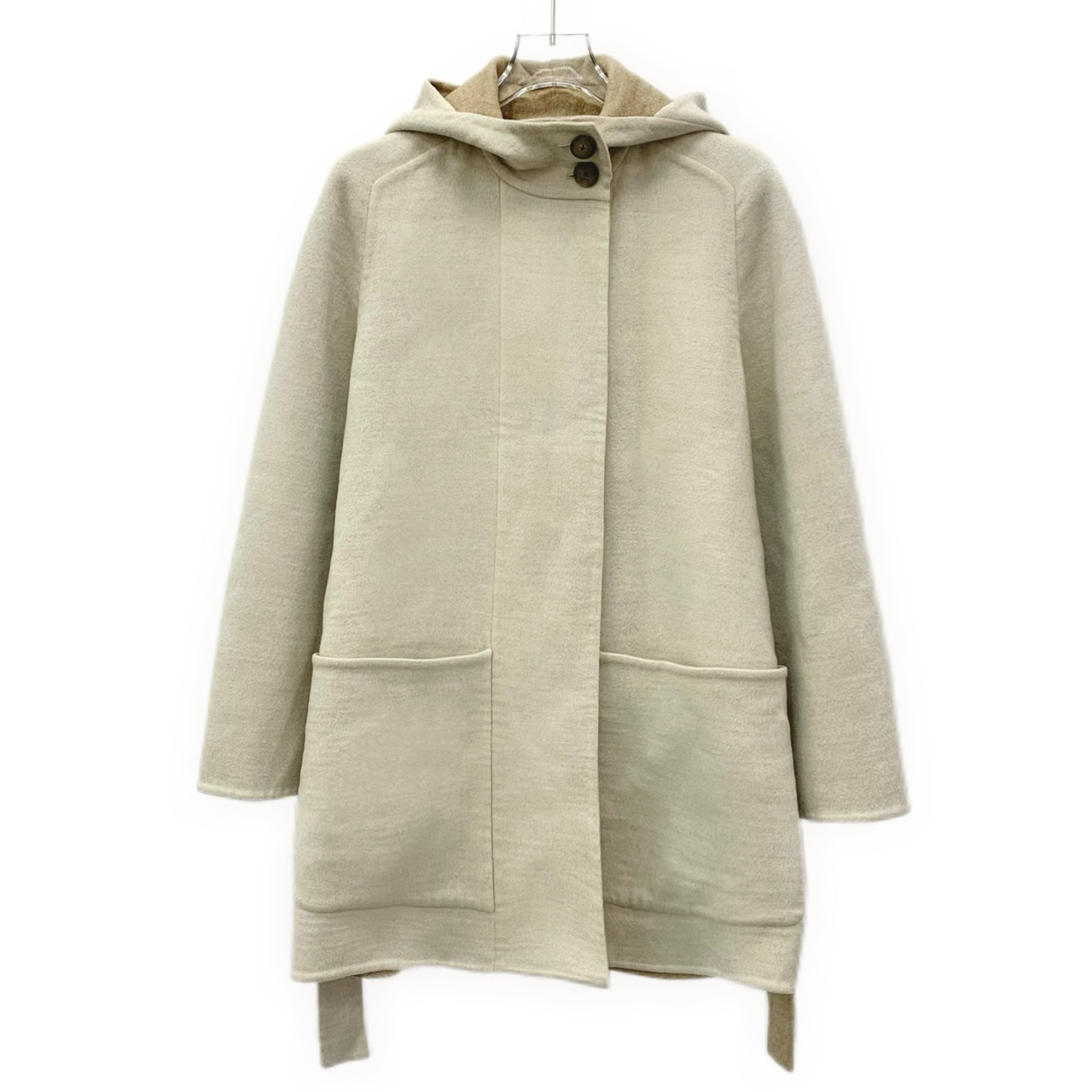 99新 Hermes/爱马仕  DW0010 卡其色山羊绒大衣外套 34 XXS码 