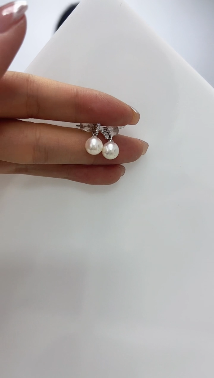 【闪购商品】海水珍珠DA银S925镶嵌c1103 海水akoya耳饰 7