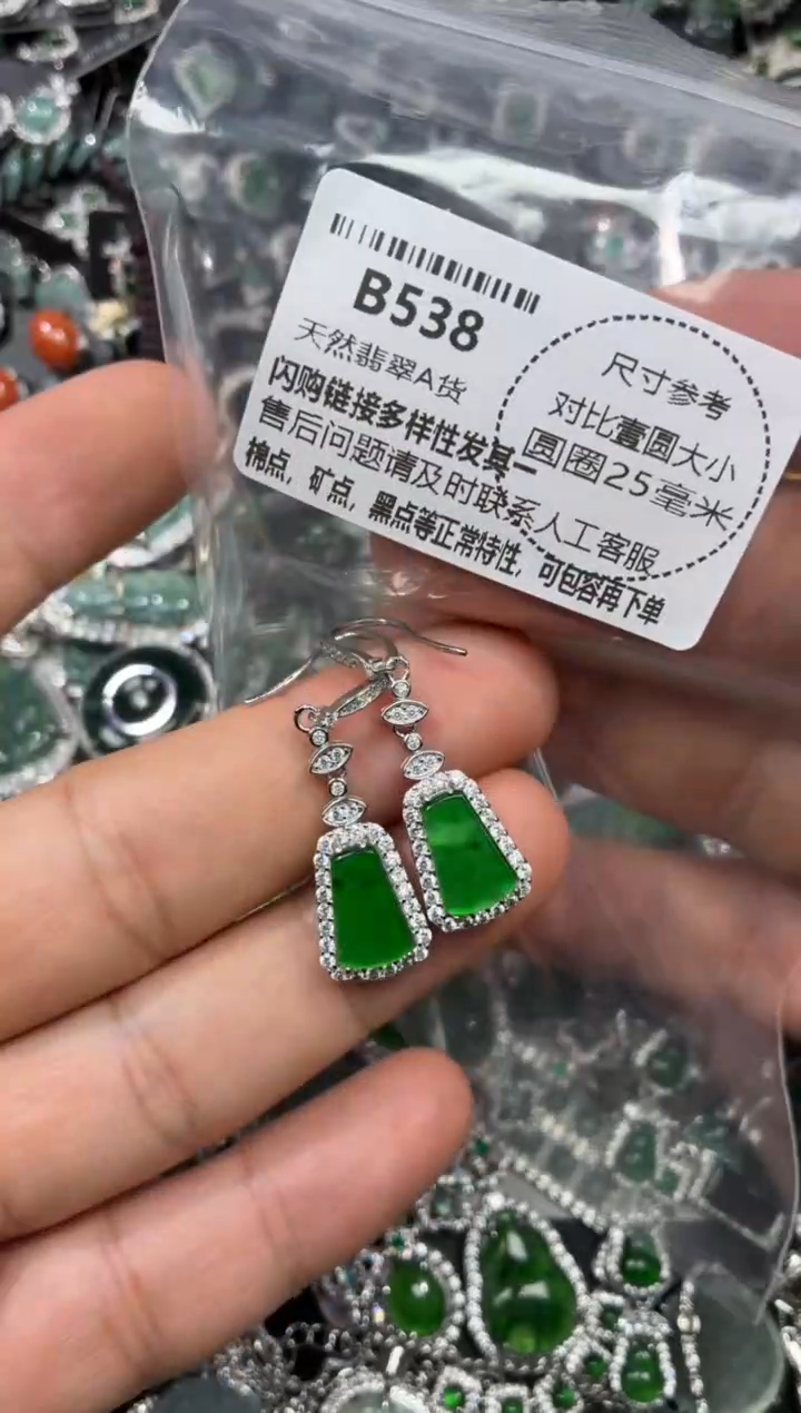 颈饰未镶嵌翡翠B538耳钩