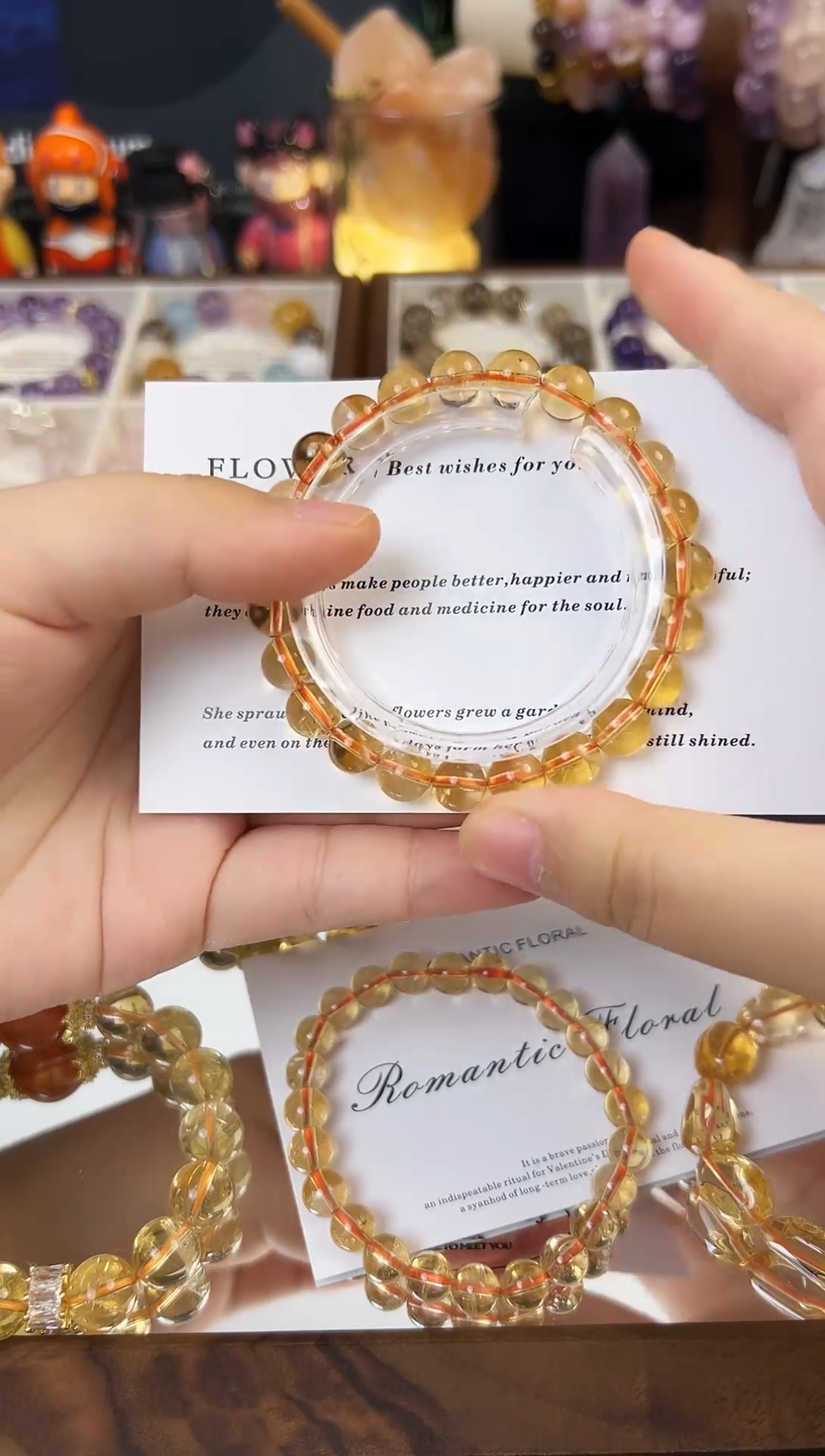 未镶嵌手串水晶天然巴西黄水晶单圈8-9mm