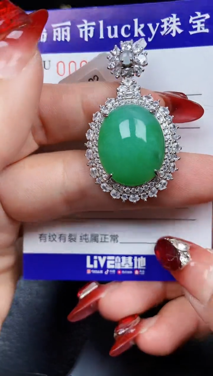 【闪购商品】翡翠颈饰银S925镶嵌8904