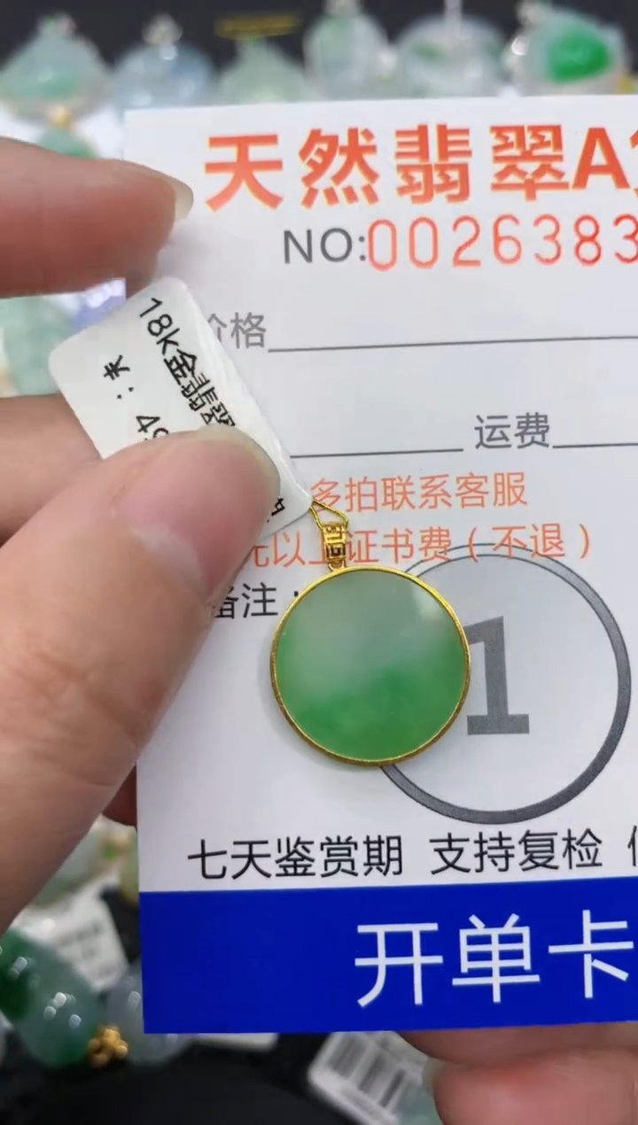 【闪购商品】翡翠颈饰18K金镶嵌11111111111