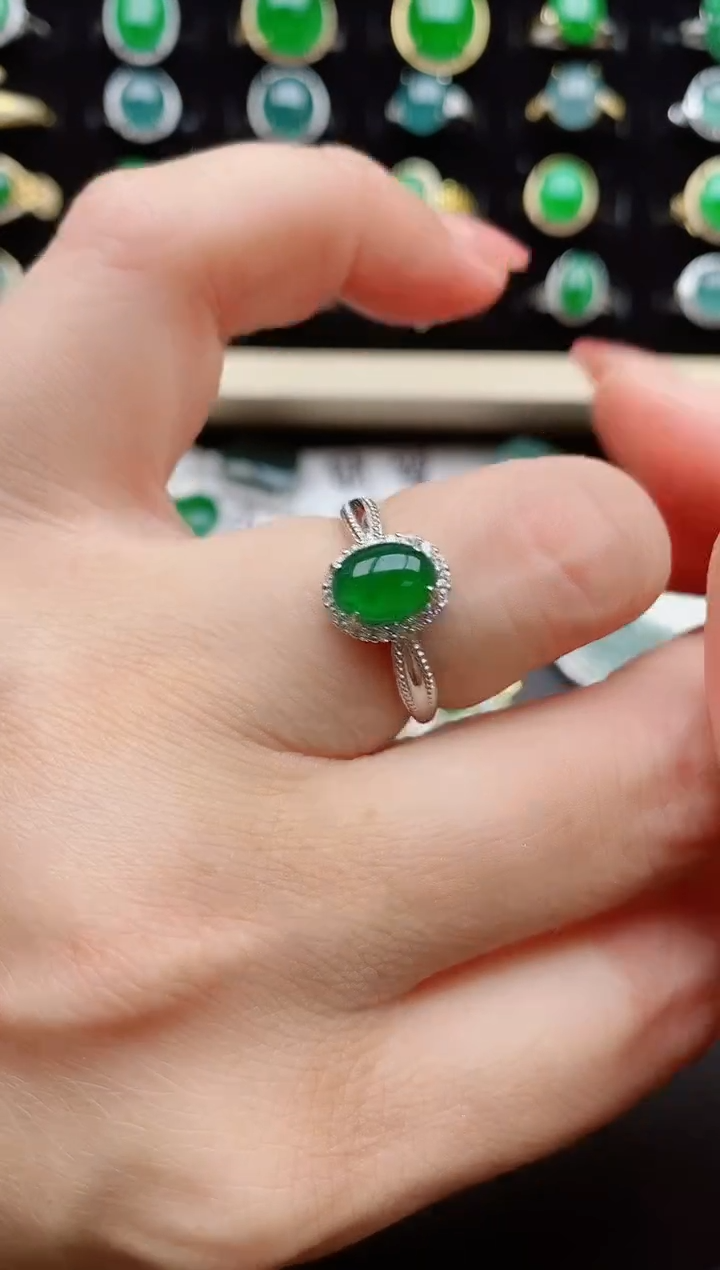 【闪购商品】翡翠戒指银S925镶嵌12121