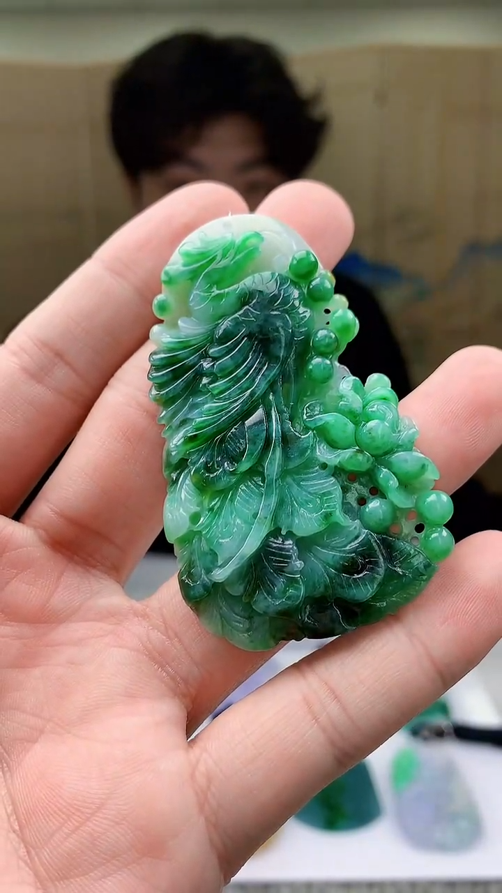 【闪购商品】定制翡翠未镶嵌5145bb-毛货挂件赠珠链113