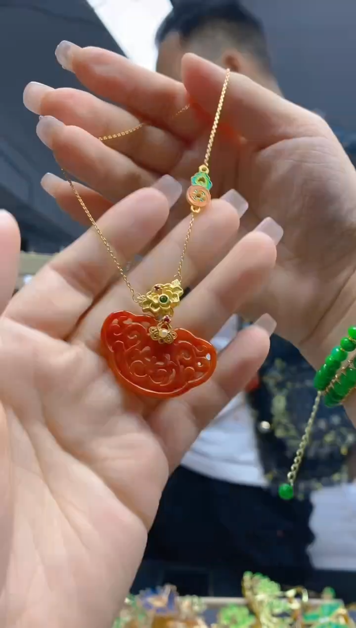 【闪购商品】翡翠耳饰合金305翡翠锁骨链