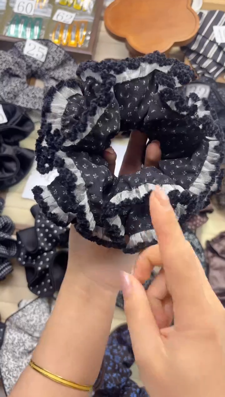 非金属布艺黑色绣球1个