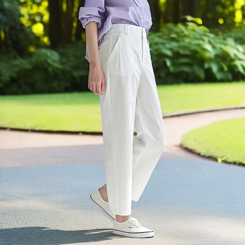 《海津洋》2025韩国春夏新款小阔腿直筒休闲裤