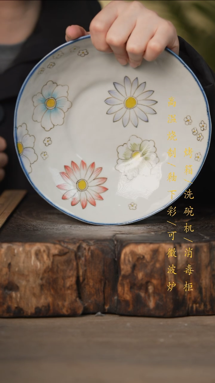 瓷片景德镇高温釉下彩可微波烤箱洗碗机