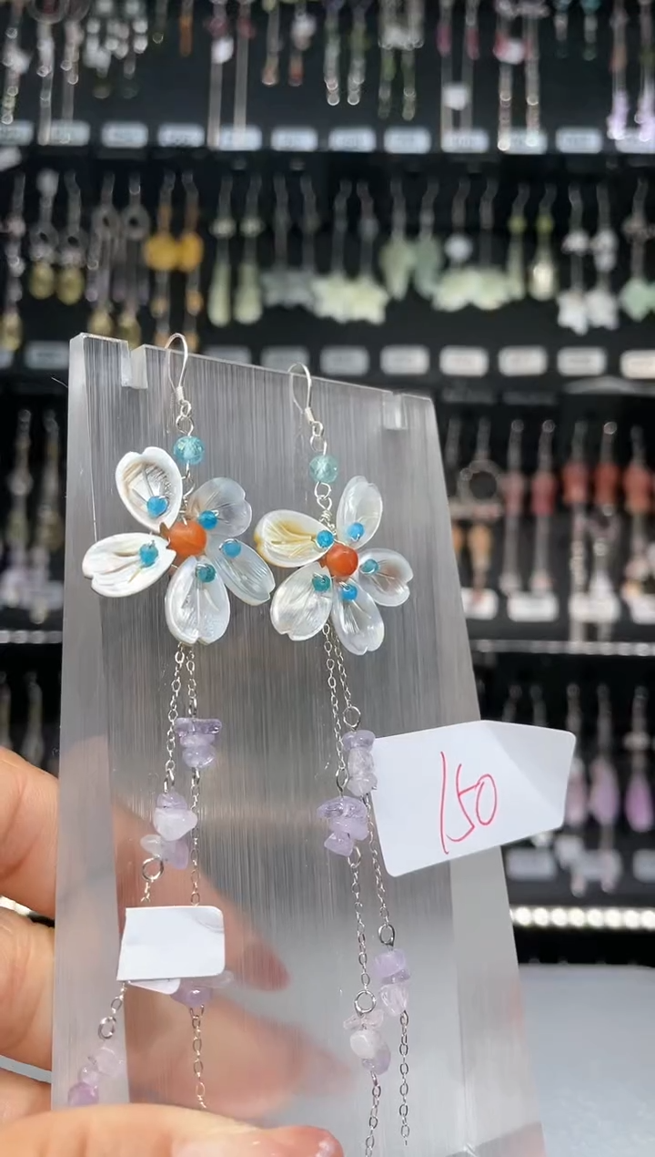 【闪购商品】紫晶耳饰银S925镶嵌喜欢拍