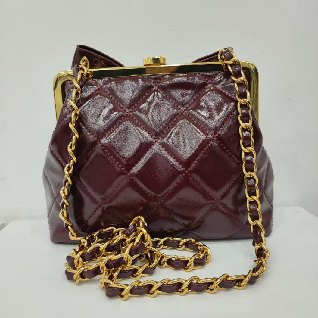 DL115#菱格链条单肩斜挎包