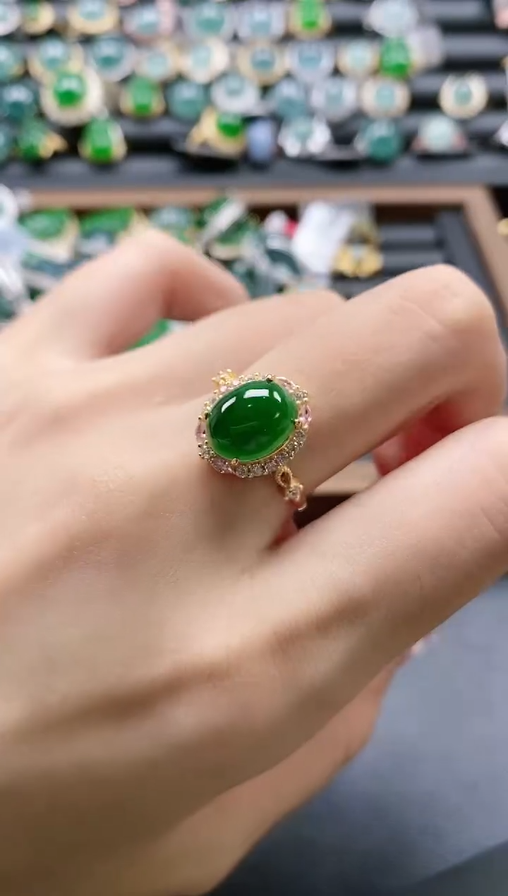 【闪购商品】翡翠戒指银S925镶嵌51511