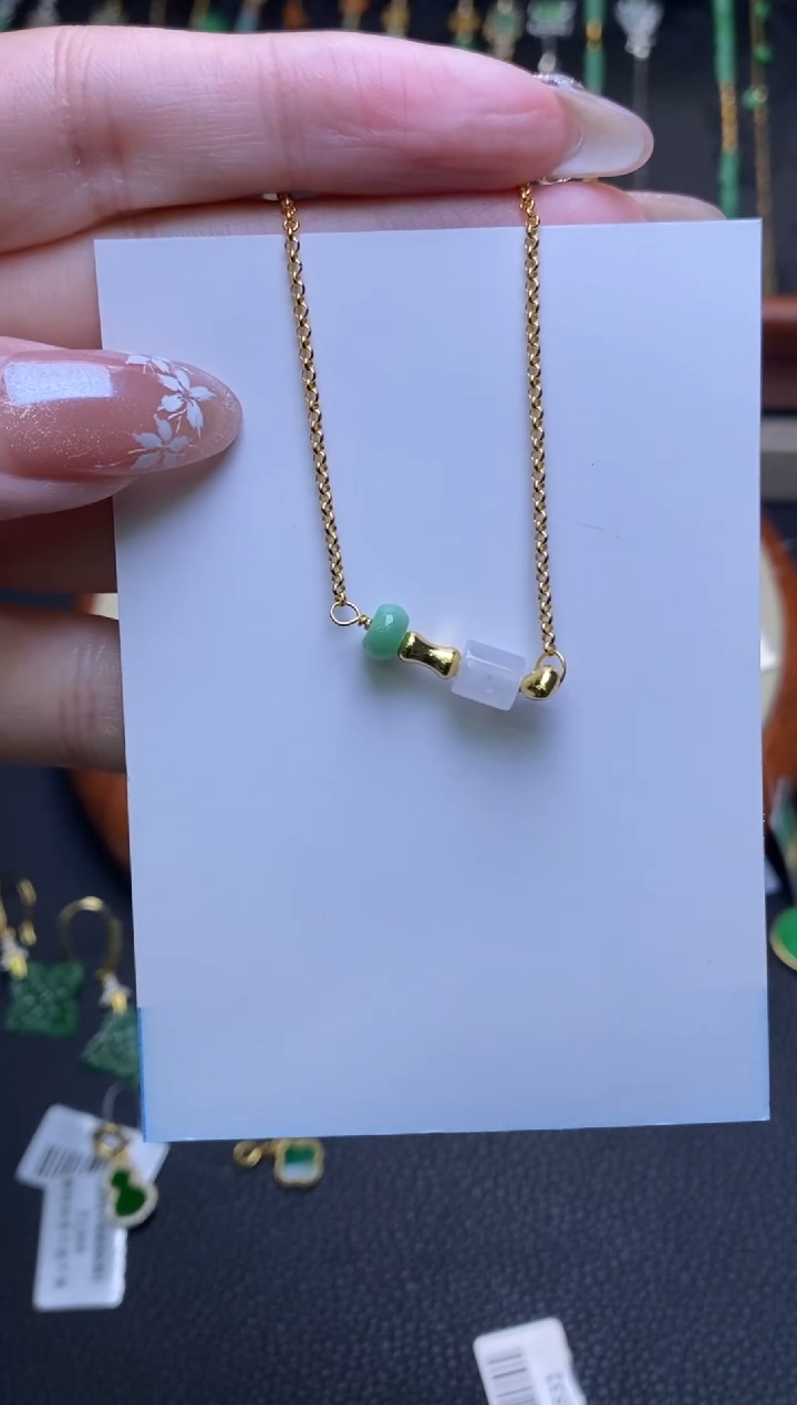 翡翠银S925镶嵌颈饰多样性发其一净货16432