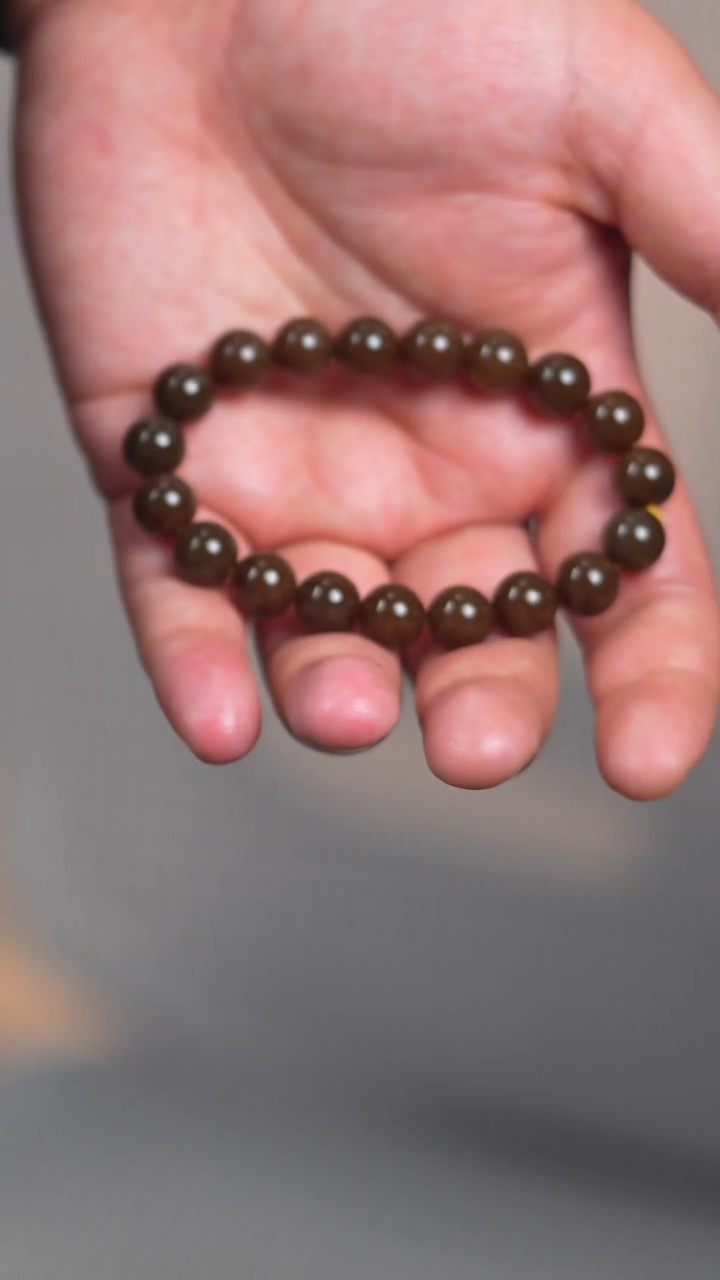 未镶嵌手链和田玉10mm且末金山老糖