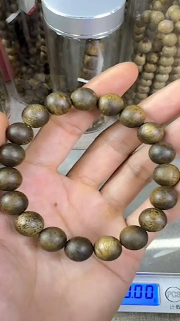 沉香手串种植绿棋1.1单圈9克