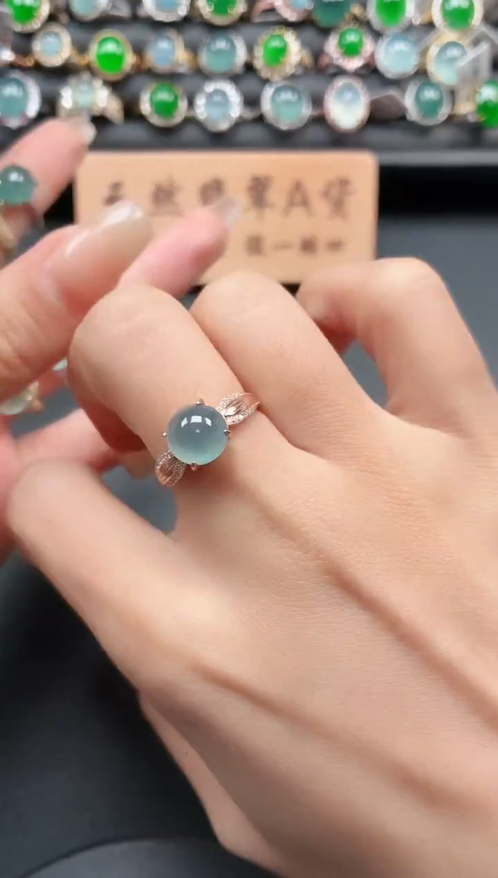 银S925镶嵌戒指翡翠111