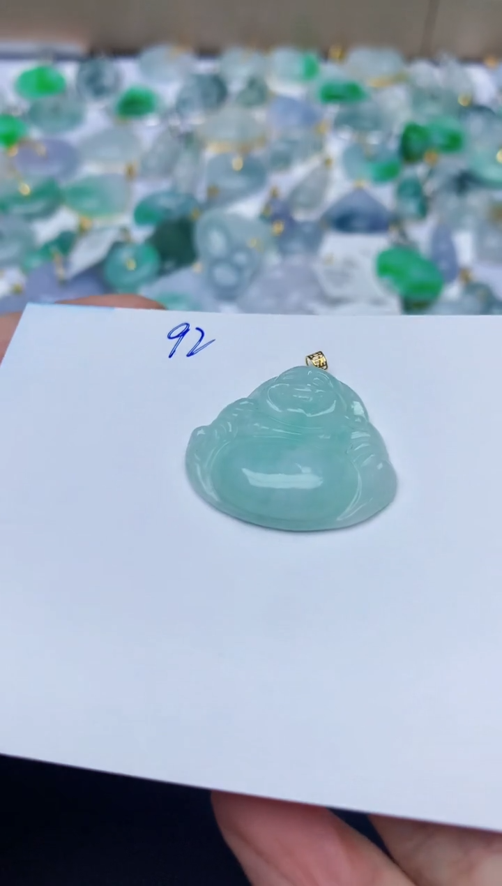 【闪购商品】翡翠颈饰18K金镶嵌天然翡翠A货   