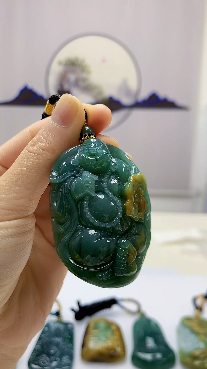 定制翡翠未镶嵌4917ms-毛货挂件53